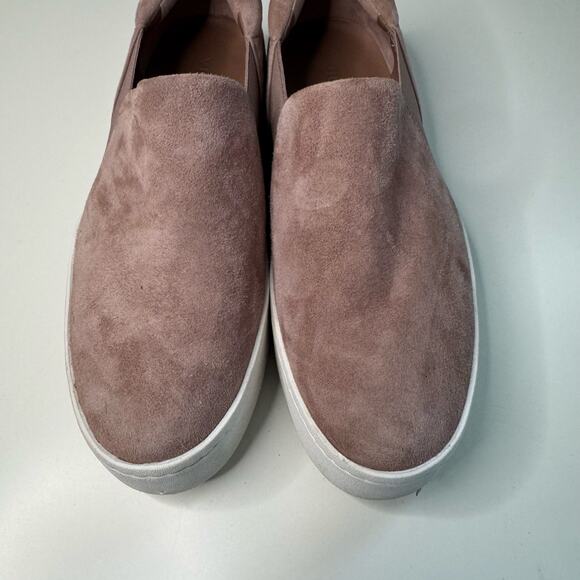VINCE Womens Warren Suede Platform Casual Slip on Sneakers Hydrangea Size 6.5M - Picture 3 of 7